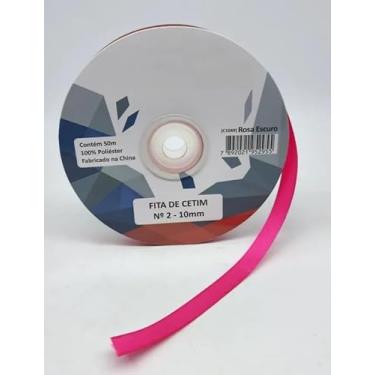Imagem de Fita de Cetim Simples 10mm N°2 com 50 Metros - UNIDADE - Escolha a Cor (ROSA ESCURO C1049)