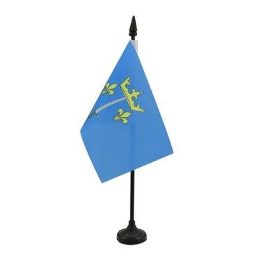 Imagem de Bandeira de mesa Joana d'Arc 10 cm x 15 cm - The Maid of Orléans - Bandeira de mesa Jeanne d'Arc 15 x 10 cm - Bastão e base de plástico preto - AZ FLAG