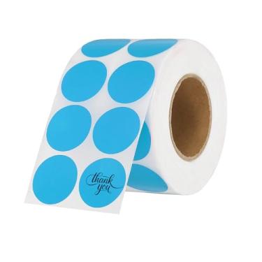 Imagem de PATIKIL 2000 etiquetas térmicas redondas, adesivos coloridos de 2,5 cm, etiquetas autoadesivas para impressão térmica, escritório, decoração de casa, diário, lista de tarefas, caderno de viagem, azul