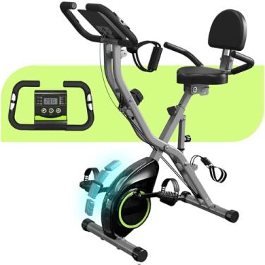 Imagem de Bicicletas ergométricas dobráveis para casa, bicicleta de treino interna 5 em 1, com resistência magnética silenciosa de 16 níveis, volante de 3 kg e capacidade de 136 kg, modelo 817 X-bike 2025