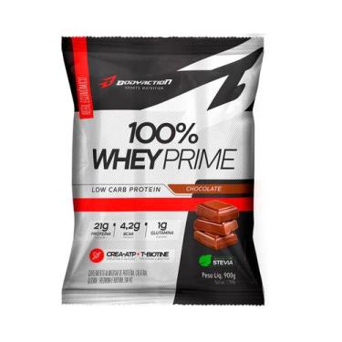 Imagem de 100% Whey Prime 900g Refil Bodyaction, Chocolate