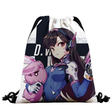 Imagem de Mochila Overwatch DVA Anime Drawstring 39x32cm Algodão-Poliéster