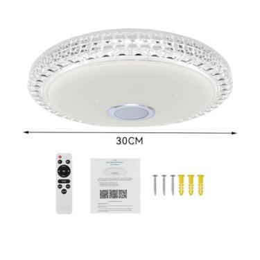 Imagem de Luz de teto musical 220V LED RGBCW sonora com sincronização Controle remoto via APP Iluminação ambiente Ajustável Design integrado residencial