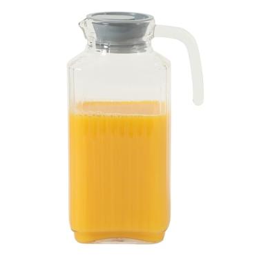 Imagem de Gibson Home Jarro de vidro Raintree, 1,8 L – Jarra de água transparente e suco com tampa e alça fácil de despejar, vidro refrigerante e limão