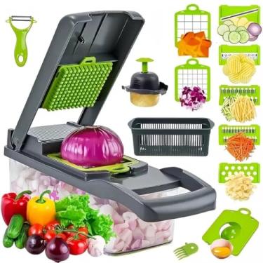 Imagem de Fatiador Cortador Profissional 16 em 1 Multiuso Cozinha Slicer Aço Inox Cortador Ralador De Legumes Verduras Frutas