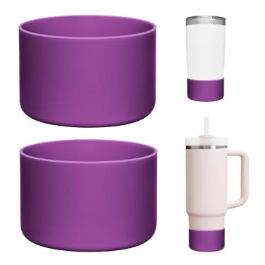 Imagem de Prurex Pacote com 2 protetores de bota de silicone | Compatível com YETI Rambler 20/850.5 g, copo de 283.5 g, canecas de viagem de 20/850.5 g | Ajuste universal para base de 7 a 7,2 cm | Livre de BPA