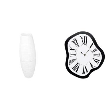 Imagem de Whtkoph Acessórios de Decoração de Luxo Criativos: Abajur Simples para Luminária de Chão, Relógio de Parede Exclusivo com Efeito de Derretimento Distorcido Pa