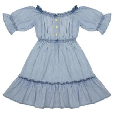 Imagem de Vestido Infantil/Juvenil Look Jeans Ombro a Ombro Jeans - 8 - UNICA-Feminino