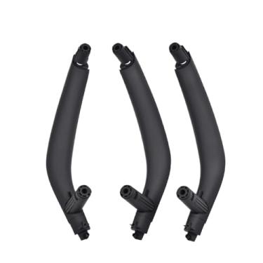 Imagem de 3 pçs/set esquerda direita maçaneta das portas internas do carro puxar guarnição capa preto bege Compatível com bmw x5 x6 f15 f16 2014 2015 2016 2017 2018(Black-LHD)