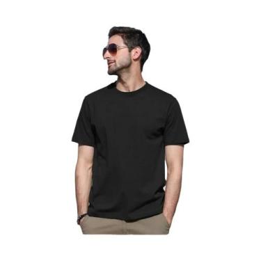 Imagem de Camiseta Masculina Slim Fit De Algodão Com Gola Redonda E Manga Curta,