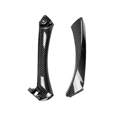Imagem de Compatível com bmw e90 e91/bmw 3-series painel maçaneta da porta interna do carro sedan puxar guarnição capa 51417230850 51419150335 51419150340(Carbon Fiber-S-Left)