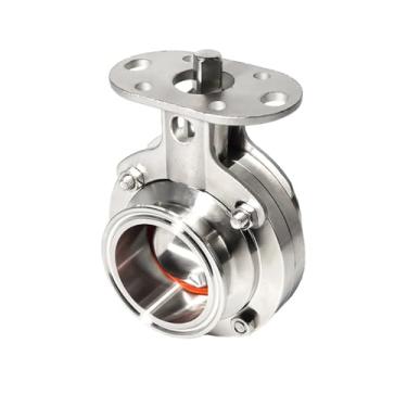 Imagem de Válvula Borboleta Sanitária Aço Inox 304 (Sem Atuador) - Abraçadeira Tri 1.5"/2", Apta para Tubos Ø19-51mm, Grau Higiênico Alimentar(51x64mm)