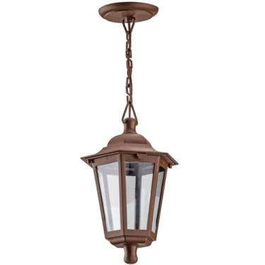 Imagem de Luminária de Teto Lustre Pendente Retrô Grega Cristal Marrom Iluminação Sala de Estar Varanda