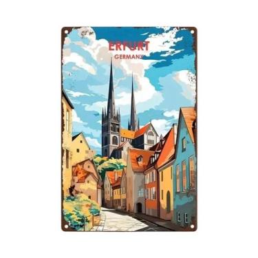 Imagem de Placa Metálica Retrô Temática De Viagem: Veneza, Canadá, Toronto  Pôst