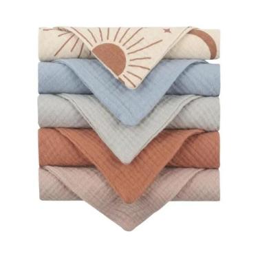 Imagem de Toalhas De Bebê Macias E Absorventes 5 Peças De Algodão Gaze Para Rost