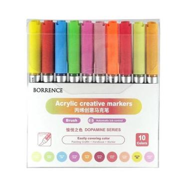 Imagem de Conjunto De Marcadores De Tinta Acrílica Com 10 Cores E Sistema De Con