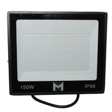 Imagem de Kit 5 Refletores LED 150W IP66 Bivolt Ultra Fino 6500K Alumínio Preto 