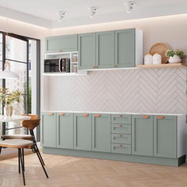 Imagem de Cozinha Modulada 6 Peças Sem Tampo 3 Aéreos 3 Balcões CabeCasa Madeira