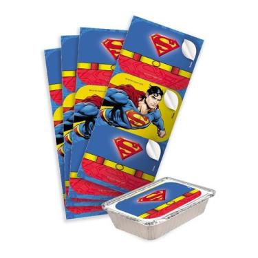 Imagem de Adesivo Retangular Festa Superman - 12 unidades - Festcolor - Rizzo Fe