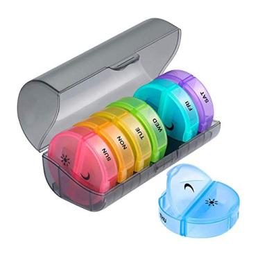 Imagem de kowaku Organizador semanal de comprimidos duas vezes por dia, 7 dias 2 vezes por dia para