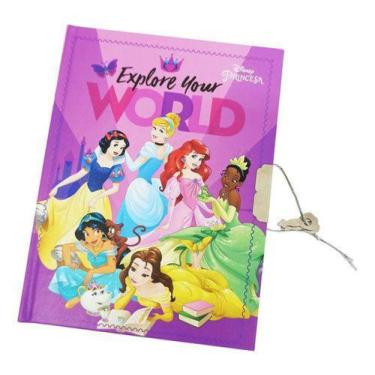 Imagem de Livro Diario Infantil Menina Feminina Kids Magnetico Princesas Disney