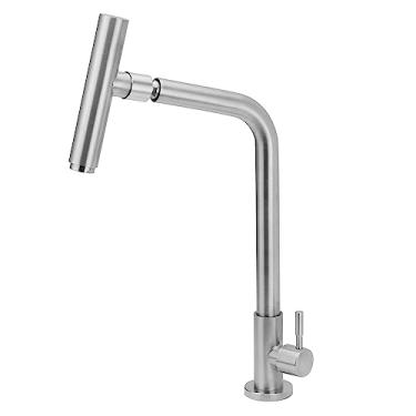 Imagem de Torneira Para Cozinha Mesa Inox Escovado Com Bica Articulada