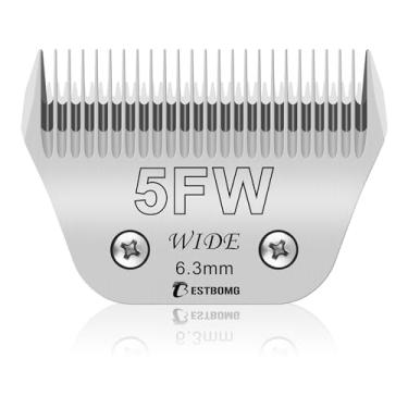 Imagem de BESTBOMG Lâminas removíveis para cães de estimação tamanho 5FW, comprimento de corte 1/4" (6,3 mm), compatível com Andis, Oster A5, Wahl km10 Clippers