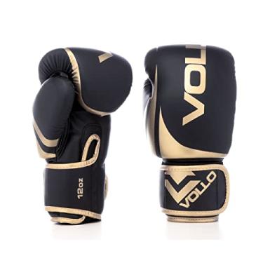 Imagem de Luva De Boxe Muay Thai Kickboxing Training 12Oz Dourada e Preta