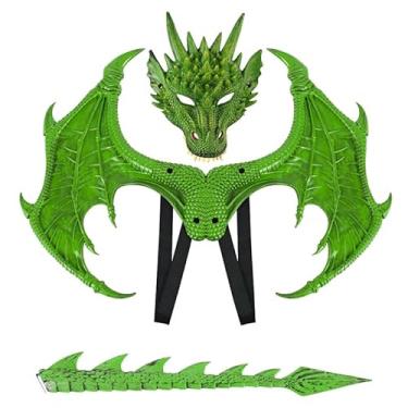 Imagem de Himine Dragon Wings Props Cosplay Wing With Tail Mask (Green)