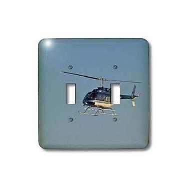 Imagem de 3dRose lsp_11349_2 Helicóptero Hovers em Blue Sky interruptor duplo