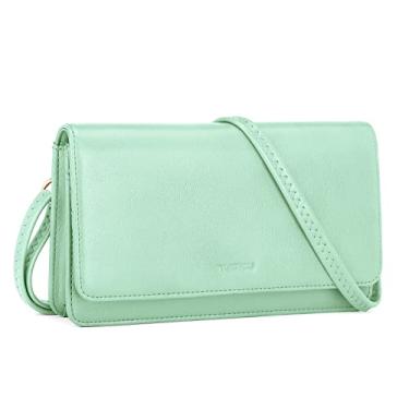 Imagem de nuoku Bolsa transversal para mulheres, carteira para celular, bolsa de couro PU, bolsas de ombro pequenas, Verde