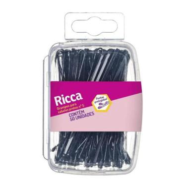 Imagem de Grampo Para Cabelo Preto N5 Ricca Caixa C/50un 3316