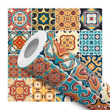 Imagem de Papel De Parede Vinílico Azulejo Português Cozinha 5m - Signmaq, 5 Met