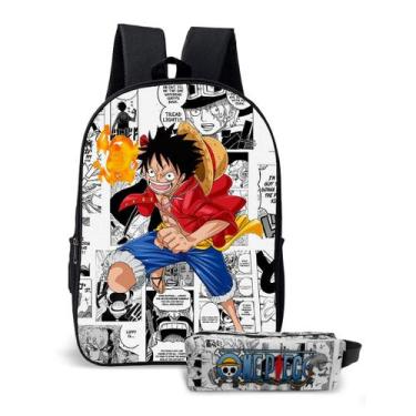 Imagem de Kit Mochila Infantil com Estojo Estampa Série Pirata Chapéu de Palha A