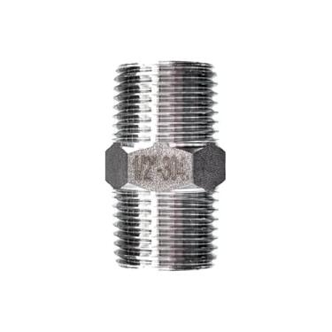 Imagem de Conexão Niple 1/2 Aço Inox 304 Duplo Sextavado Hexagonal
