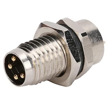 Imagem de Conector de 4 Pinos, Conector de Painel Fêmea Masculino de Metal M8-F1-P4, Tomada de Agulha Ip67 do Conector de Aviação de 4 Pinos M8, Cabos de Alimentação Eletrônicos