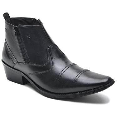 Imagem de Botina Bota Masculina Country Texana Couro Legitimo Dt Cla 608 (39, Preto)