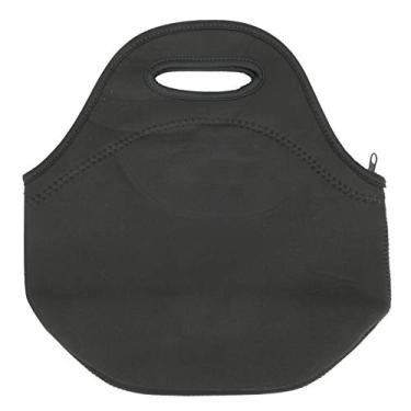 Imagem de Lancheira Térmica Isolada, Bolsa de Neoprene para Piquenique, Lancheira à Prova D'água Com Gelo Azul para Frutas Frescas e Bebidas Frias, Design Portátil e Quente, (Tudo preto)