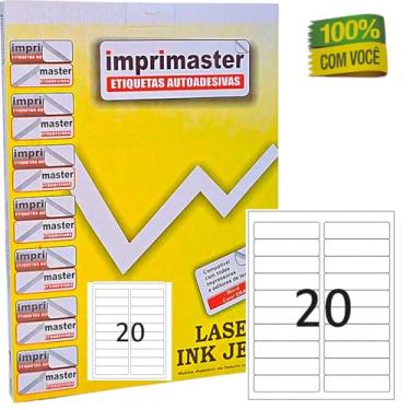 Imagem de Etiquetas Adesivas Imprimaster Carta 25,4 X 101,6mm Cx 100 folhas - 2000 Etiquetas Adesivas