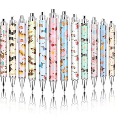 Imagem de Dispowreath 12 peças, presente para amantes de animais, presente de escritório, abelha, preguiça, gato, flamingo, flor, lhama corgi, cavalo de vaca das terras altas, dachshund, pug, caneta