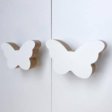 Imagem de 10 Puxadores Borboleta Infantil Porta Gaveta Cômoda Móveis - Hanger De