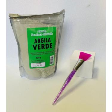 Imagem de Kit Argila verde + pincel skincare - amanda produtos naturais