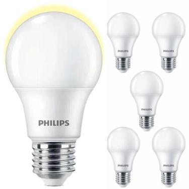 Imagem de Kit 6 Lâmpada Led Philips 9w Bulbo Branco Quente 3000K Equivale 60w Lu