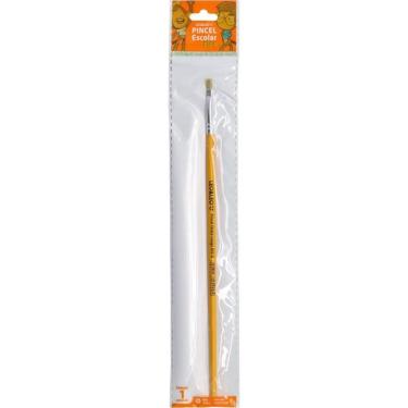 Imagem de Pincel Artesanal Chato 815 N.0 Amarelo Blister c/1 - Leonora