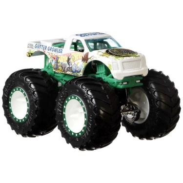 Imagem de Conjunto de 4 Caminhões Hot Wheels Monster Trucks Escala 1:64 com Rodas Gigantes, Modelos Variados
