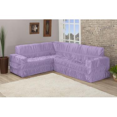Imagem de Capa Protetora de Sofá de Canto Até 9 Lugares Elásticada Decoração - N