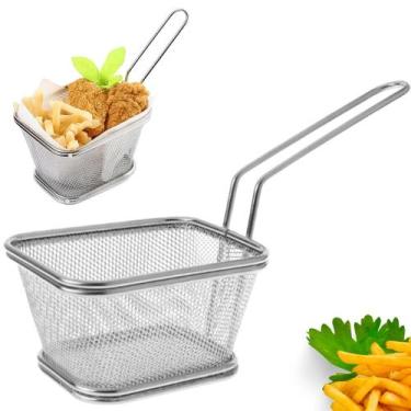 Imagem de Peneira Cesto Para Fritura Servir Porções Inox Aço - Uny