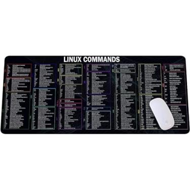 Imagem de Mouse pad de atalho Linux – Tapete de mesa extragrande com folha de referência de linha de comando para engenheiros de software, programadores, hackers e entusiastas de tecnologia, acessório de