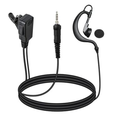 Imagem de Fone de ouvido em forma de G com microfone PTT em linha - compatível com Motorola EVX-S24, Yaesu VX-6R, FT-270R, Standard Horizon HX320, HX210, HX40, HX890 - Substituição para MH-89A4B