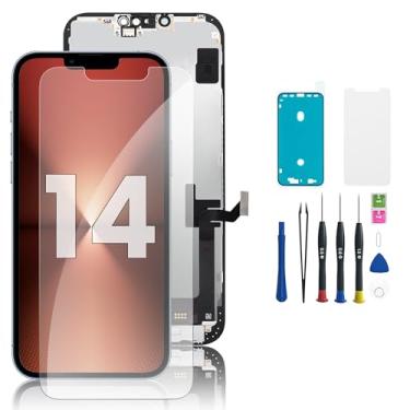 Imagem de Kit de substituição de tela LCD para iPhone 14 com moldura e digitalizador, montagem completa com ferramentas de reparo e adesivo à prova d'água – para iPhone 14 (6,1 polegadas)